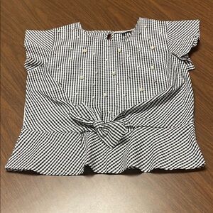 Kontrol Black and White Gingham Top, size medium